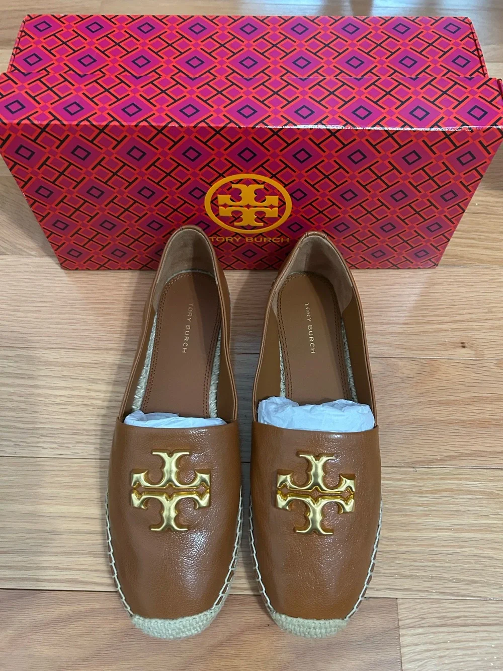 Tory Burch ELEANOR ESPADRILLE flats in Calf leather in brown (bourbon/gold)